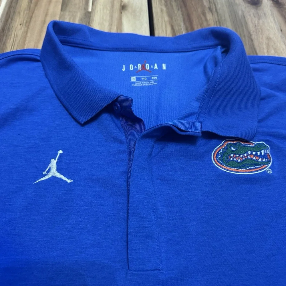 Florida Gators Polo Shirt Mens 2XL Blue Jordan College Football DriFit Collared